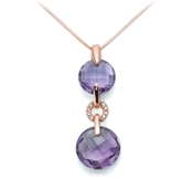750/1000 gold collier, amethyst and diamonds.: KCLD2847