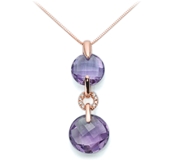 750/1000 gold collier, amethyst and diamonds.: KCLD2847