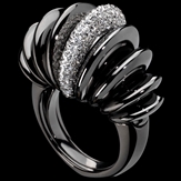 Ring 750/1000 black gold 