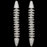 Long earrings 750/1000 white gold 